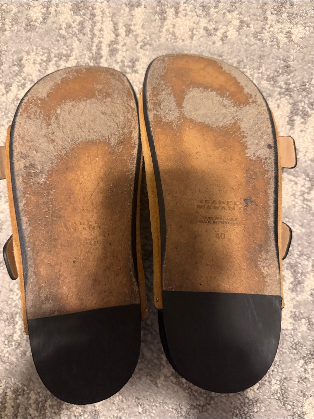 Isabel Marant “Birkenstock “ like Tan Suede Double-Buckle Slide Sandals - Picture 4 of 5